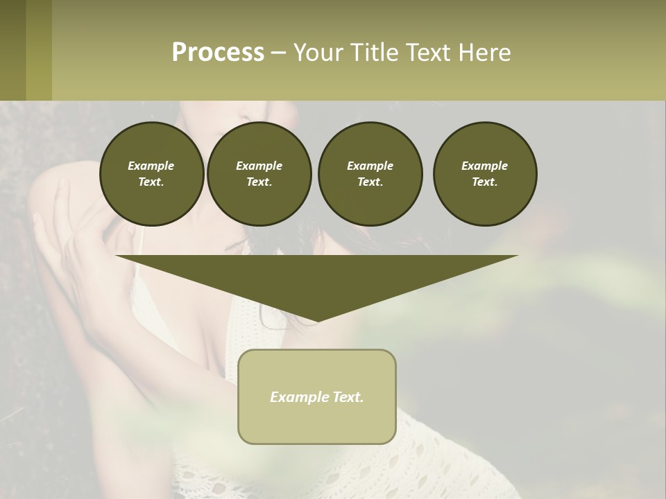 A Beautiful Woman In A White Dress Sitting Next To A Tree PowerPoint Template