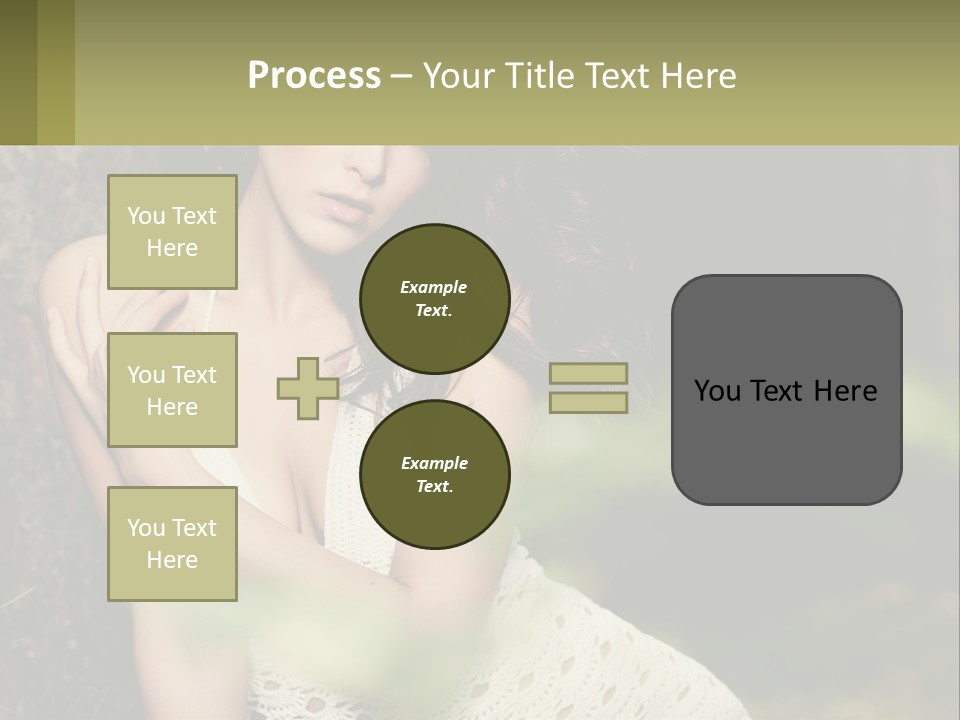 A Beautiful Woman In A White Dress Sitting Next To A Tree PowerPoint Template