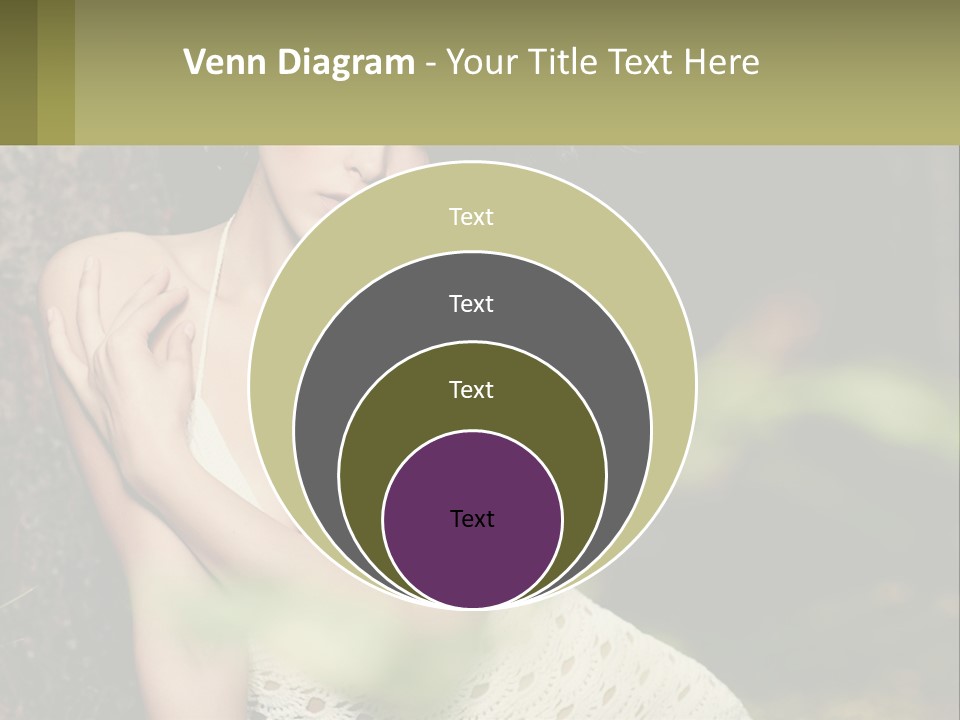 A Beautiful Woman In A White Dress Sitting Next To A Tree PowerPoint Template