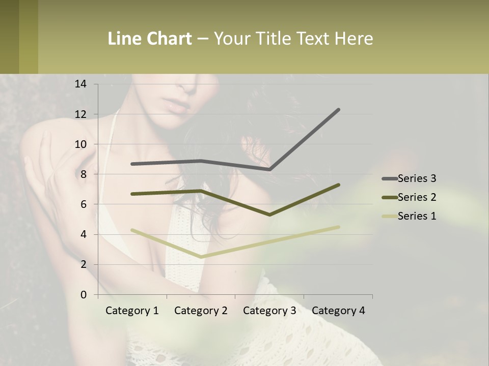A Beautiful Woman In A White Dress Sitting Next To A Tree PowerPoint Template