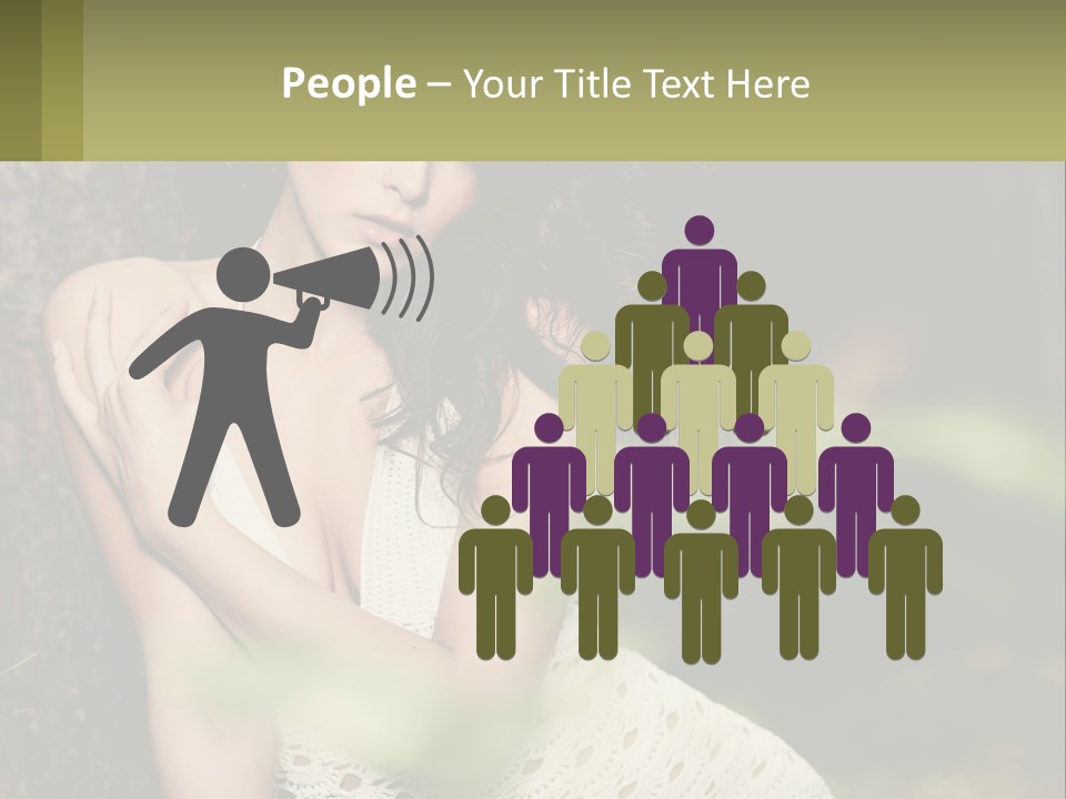 A Beautiful Woman In A White Dress Sitting Next To A Tree PowerPoint Template