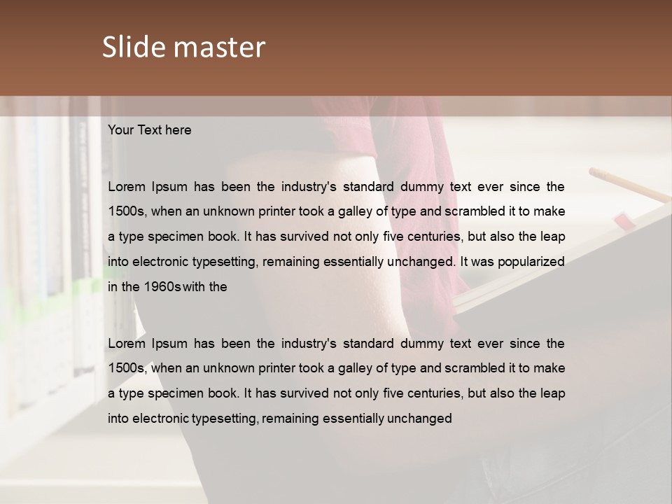 A Man Sitting In A Library Reading A Book PowerPoint Template