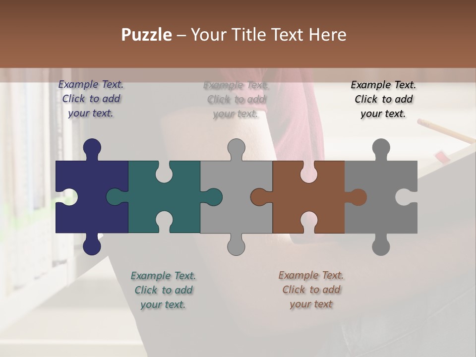 A Man Sitting In A Library Reading A Book PowerPoint Template