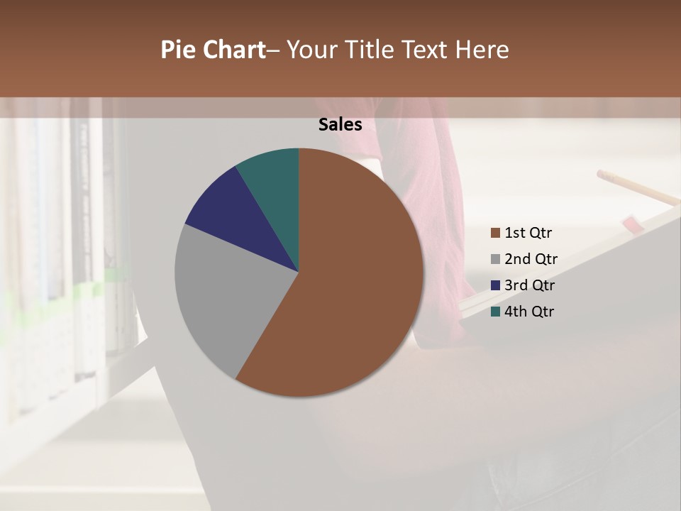 A Man Sitting In A Library Reading A Book PowerPoint Template