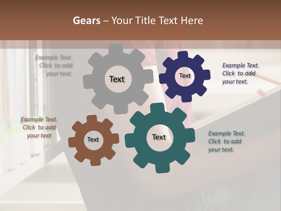 A Man Sitting In A Library Reading A Book PowerPoint Template
