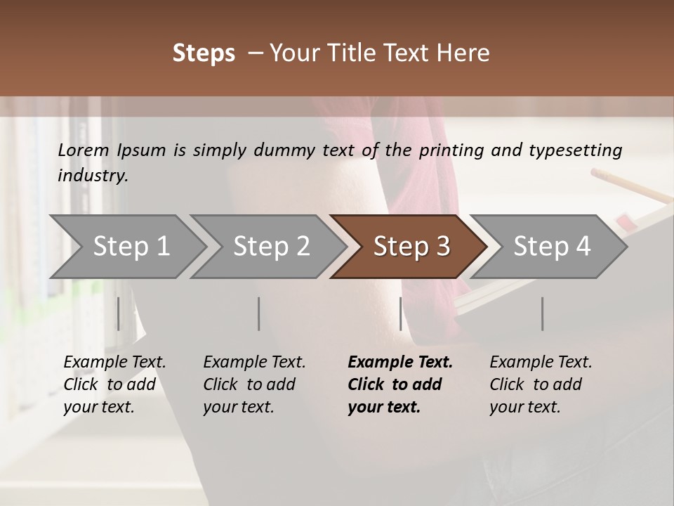 A Man Sitting In A Library Reading A Book PowerPoint Template