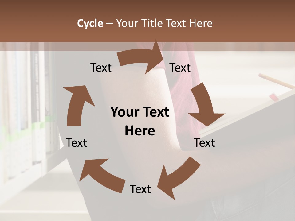 A Man Sitting In A Library Reading A Book PowerPoint Template