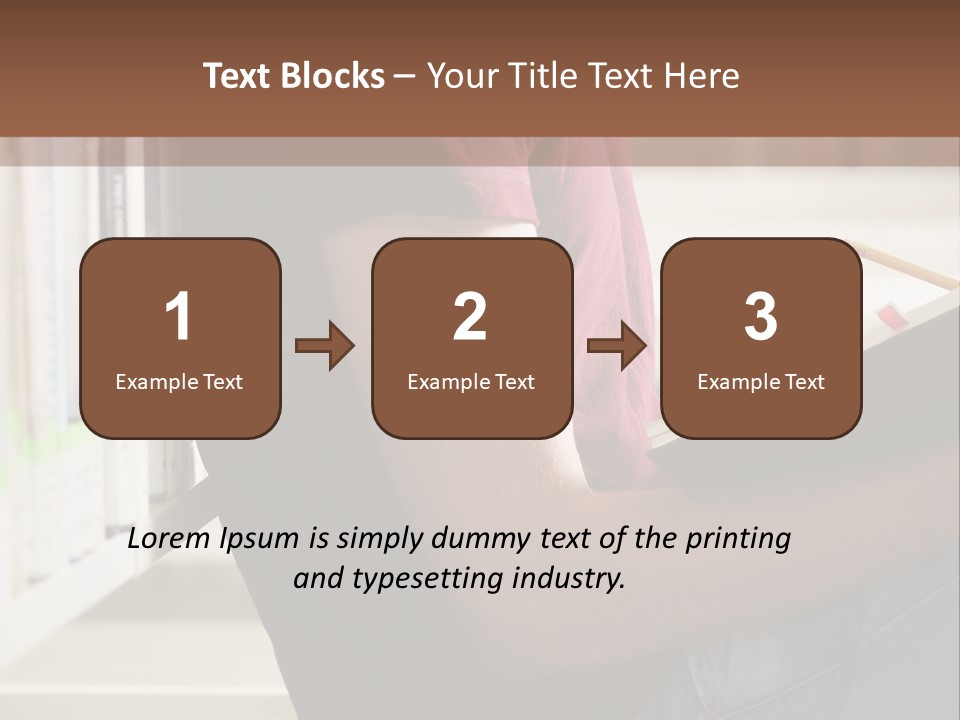 A Man Sitting In A Library Reading A Book PowerPoint Template