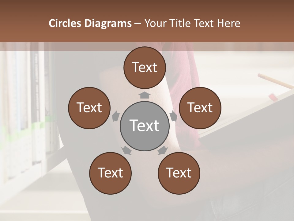 A Man Sitting In A Library Reading A Book PowerPoint Template