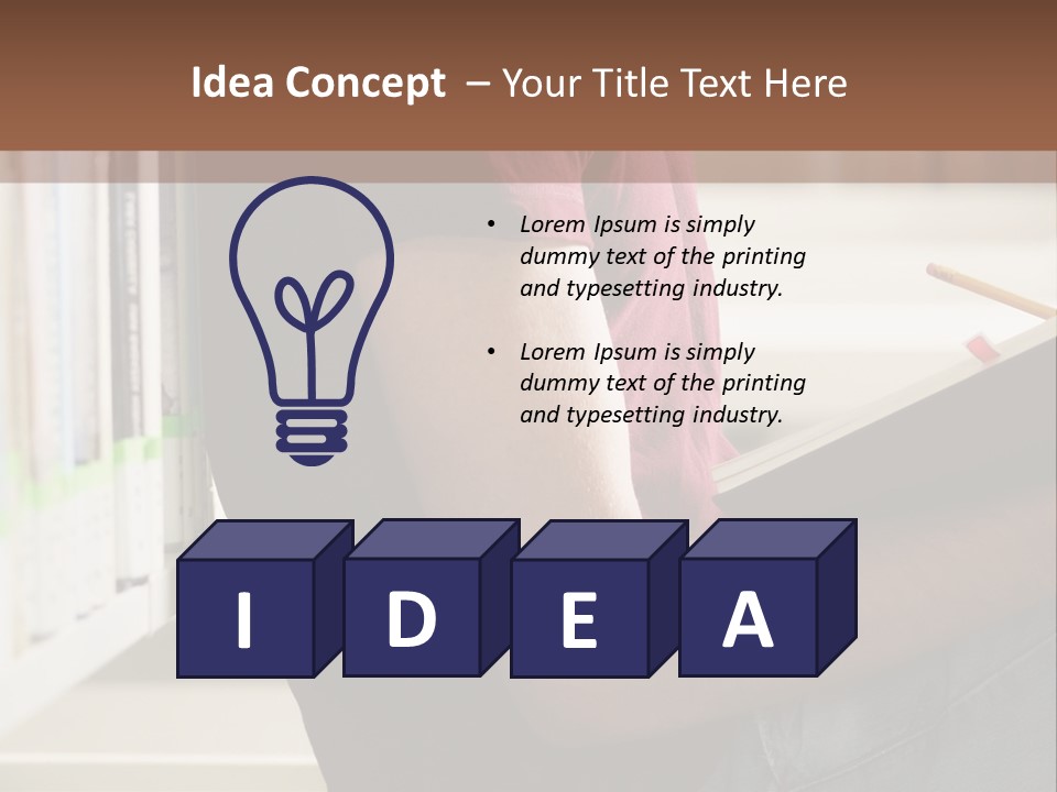 A Man Sitting In A Library Reading A Book PowerPoint Template