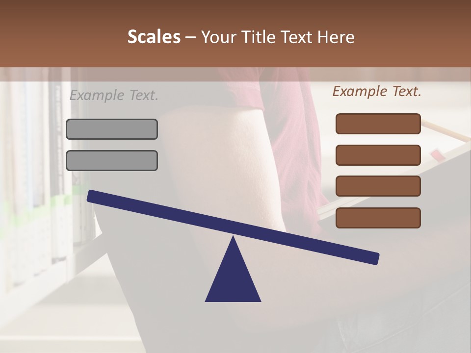 A Man Sitting In A Library Reading A Book PowerPoint Template