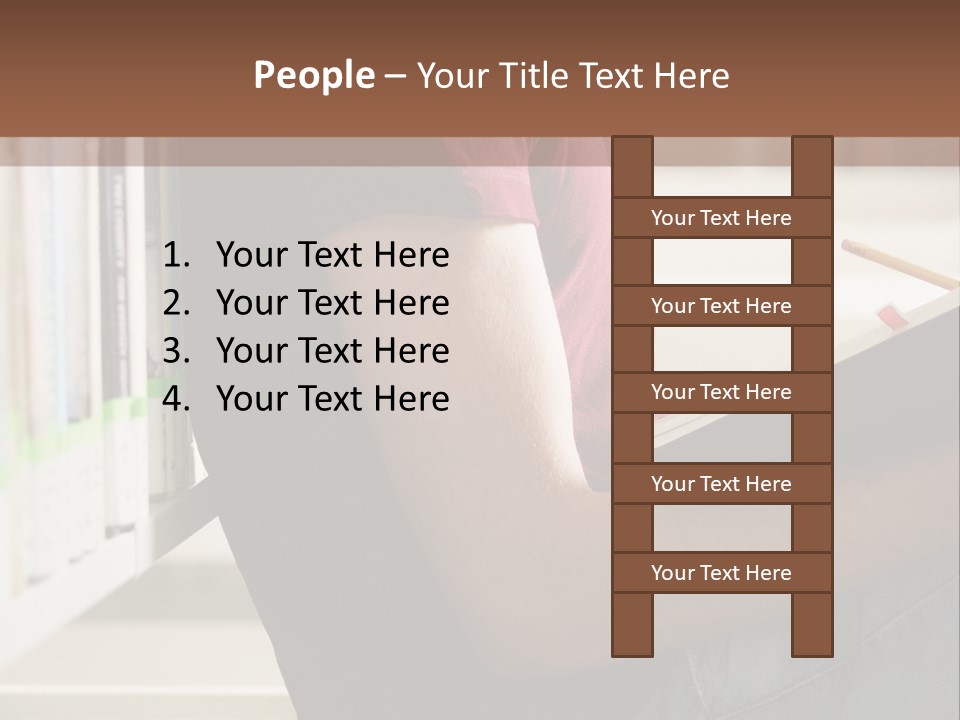 A Man Sitting In A Library Reading A Book PowerPoint Template
