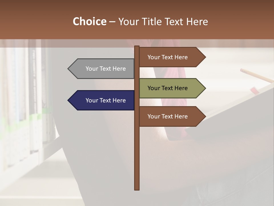 A Man Sitting In A Library Reading A Book PowerPoint Template