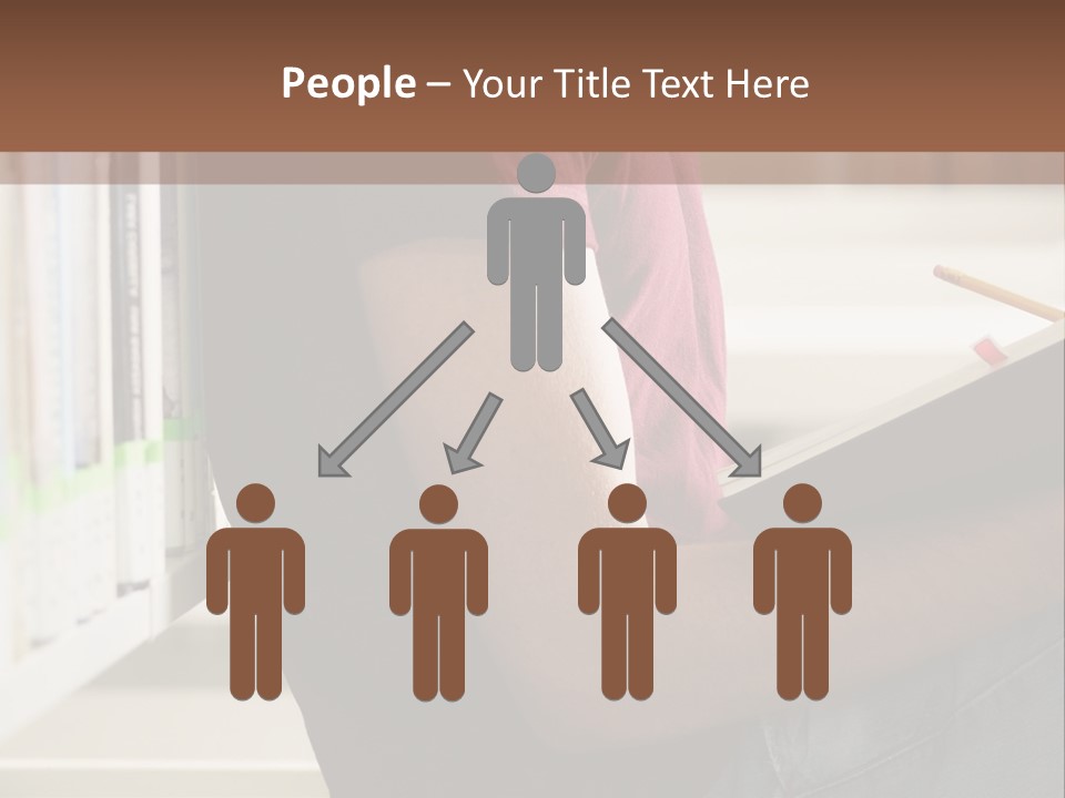 A Man Sitting In A Library Reading A Book PowerPoint Template