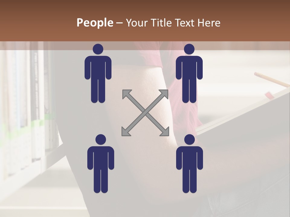 A Man Sitting In A Library Reading A Book PowerPoint Template