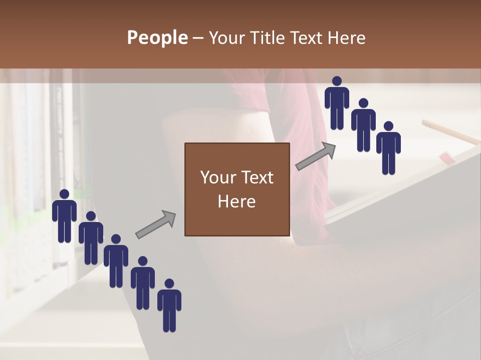 A Man Sitting In A Library Reading A Book PowerPoint Template