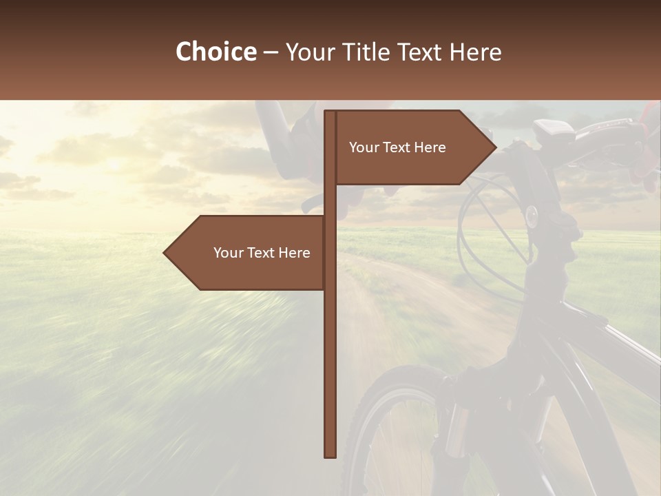 A Person Riding A Bike Down A Dirt Road PowerPoint Template