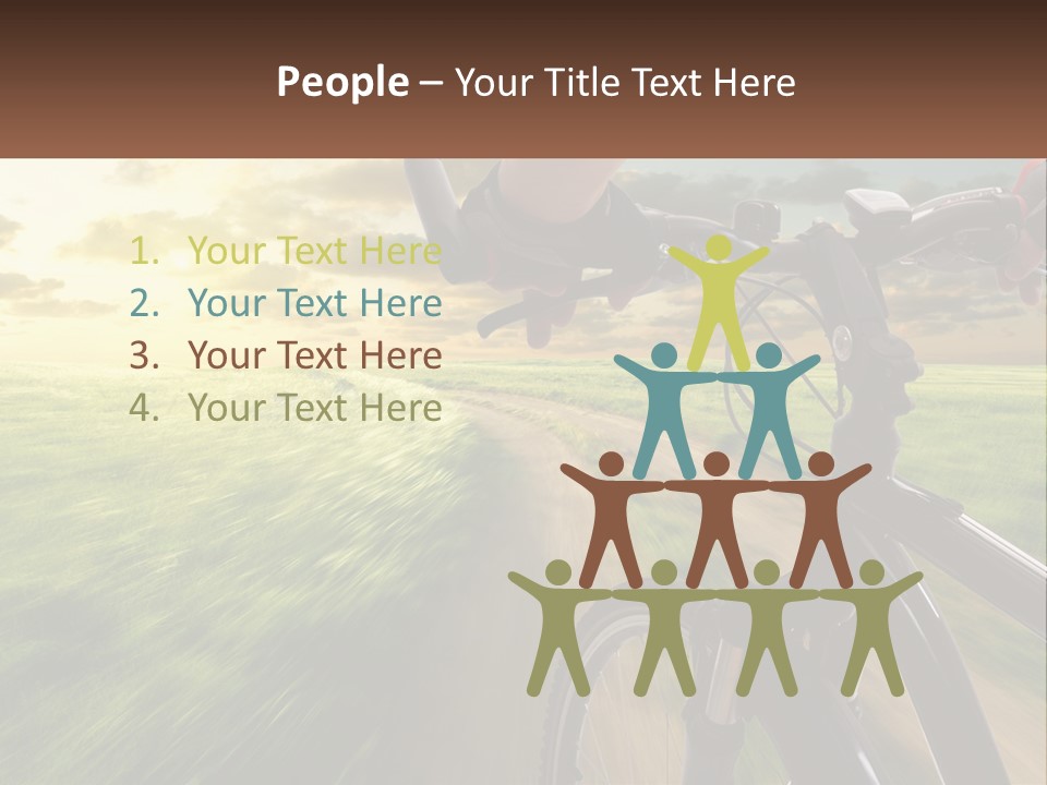A Person Riding A Bike Down A Dirt Road PowerPoint Template