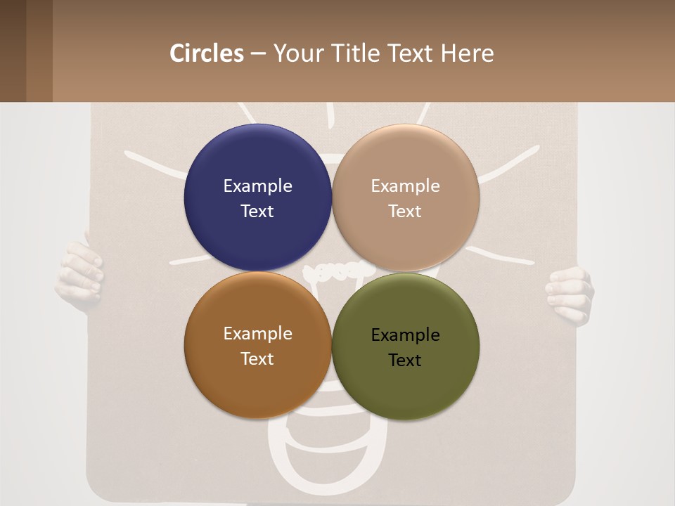 A Person Holding A Sign With A Light Bulb On It PowerPoint Template