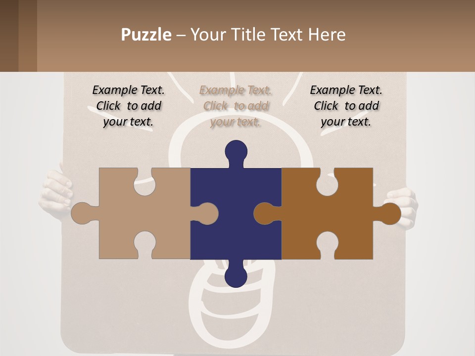 A Person Holding A Sign With A Light Bulb On It PowerPoint Template