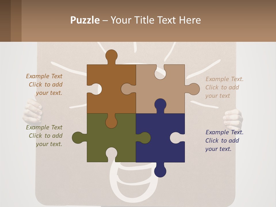 A Person Holding A Sign With A Light Bulb On It PowerPoint Template