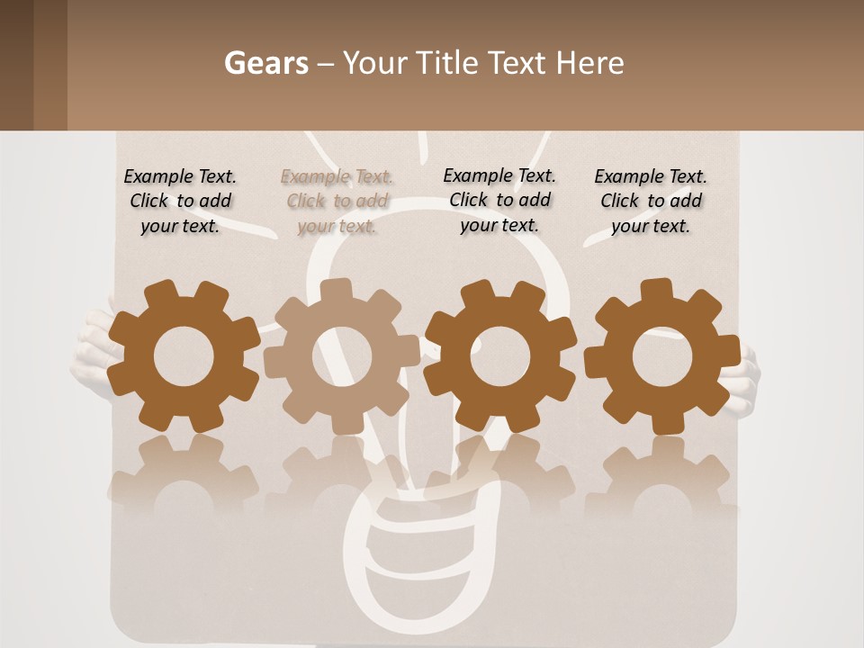 A Person Holding A Sign With A Light Bulb On It PowerPoint Template