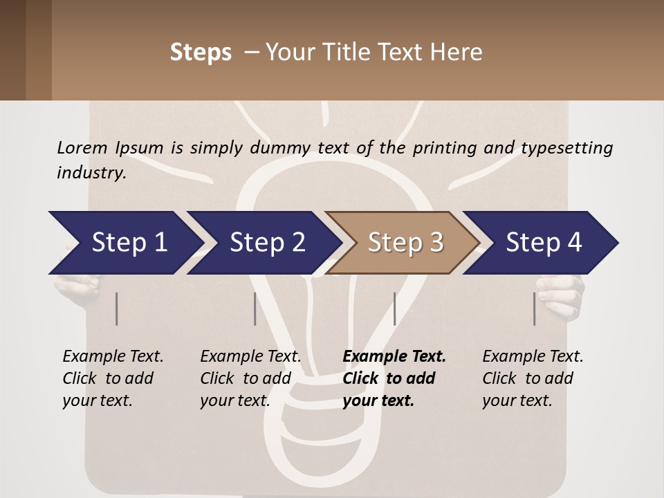 A Person Holding A Sign With A Light Bulb On It PowerPoint Template