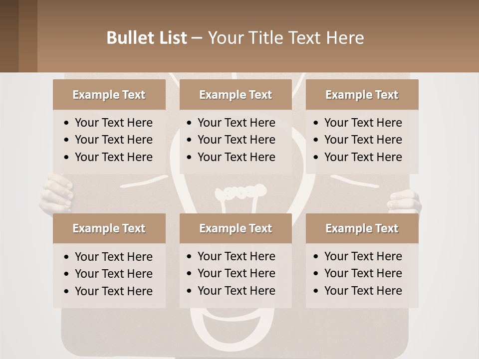 A Person Holding A Sign With A Light Bulb On It PowerPoint Template