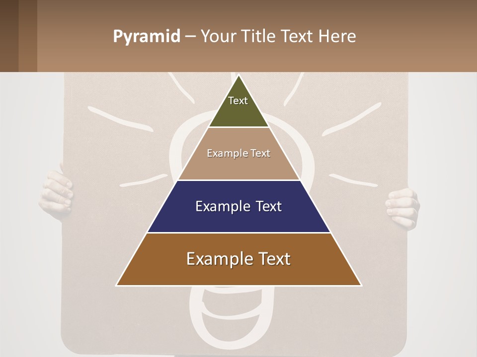A Person Holding A Sign With A Light Bulb On It PowerPoint Template