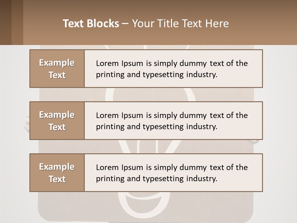 A Person Holding A Sign With A Light Bulb On It PowerPoint Template