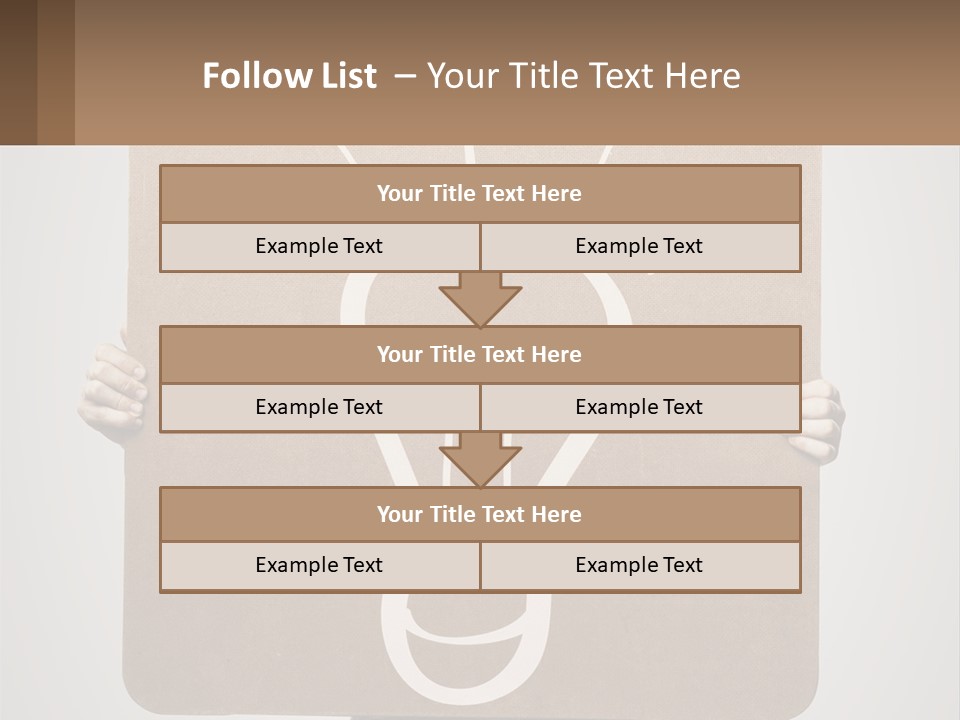 A Person Holding A Sign With A Light Bulb On It PowerPoint Template