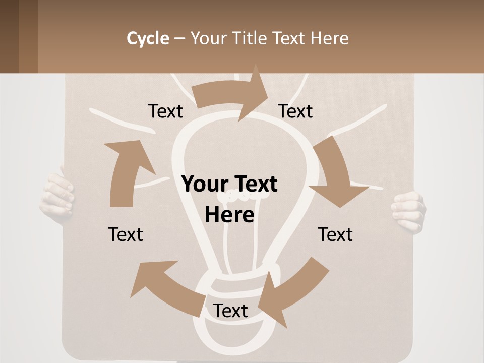 A Person Holding A Sign With A Light Bulb On It PowerPoint Template