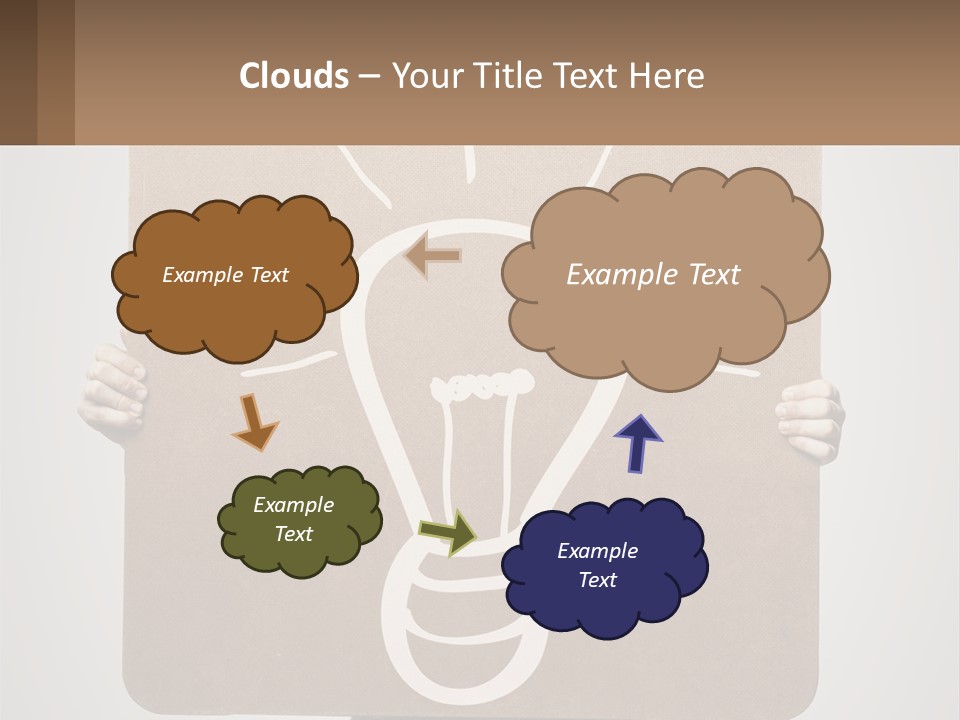 A Person Holding A Sign With A Light Bulb On It PowerPoint Template