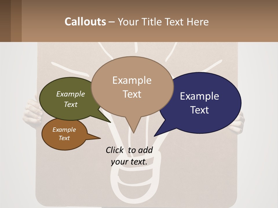 A Person Holding A Sign With A Light Bulb On It PowerPoint Template