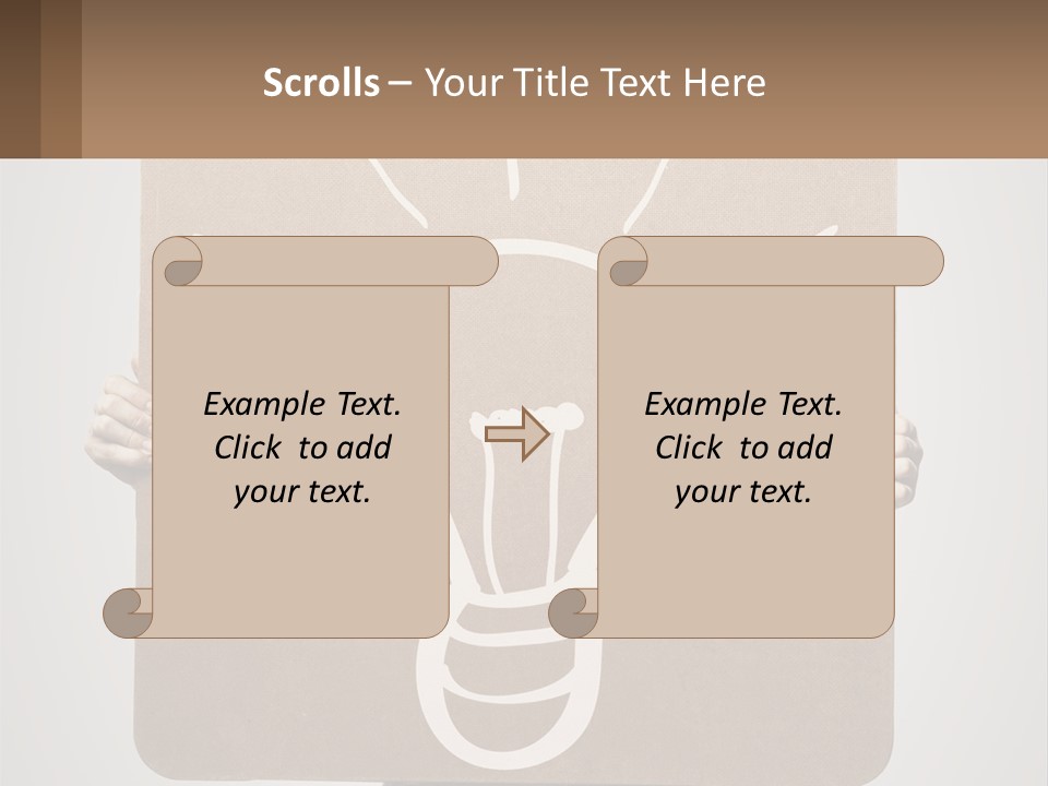 A Person Holding A Sign With A Light Bulb On It PowerPoint Template