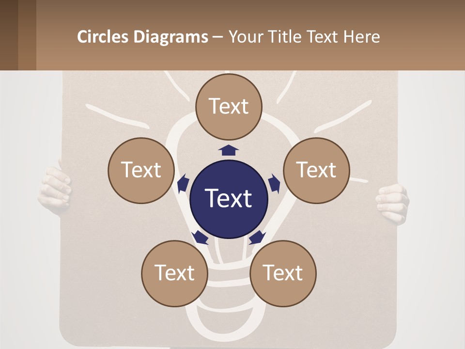 A Person Holding A Sign With A Light Bulb On It PowerPoint Template