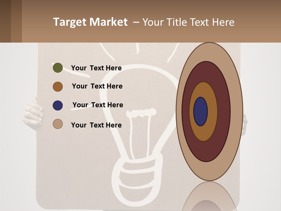 A Person Holding A Sign With A Light Bulb On It PowerPoint Template