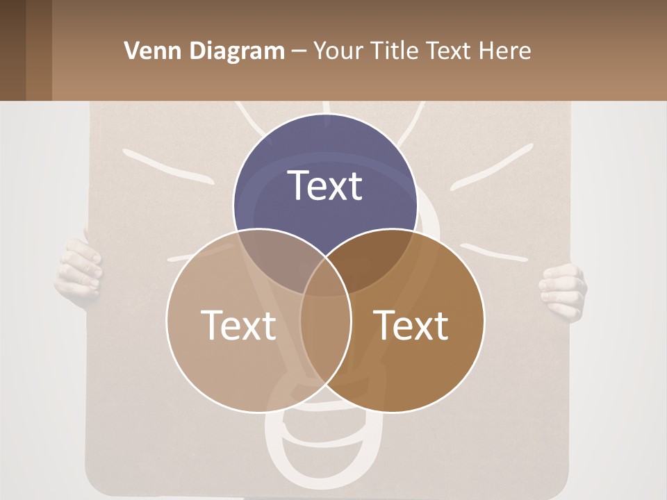 A Person Holding A Sign With A Light Bulb On It PowerPoint Template