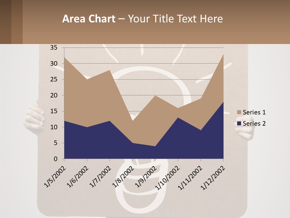 A Person Holding A Sign With A Light Bulb On It PowerPoint Template