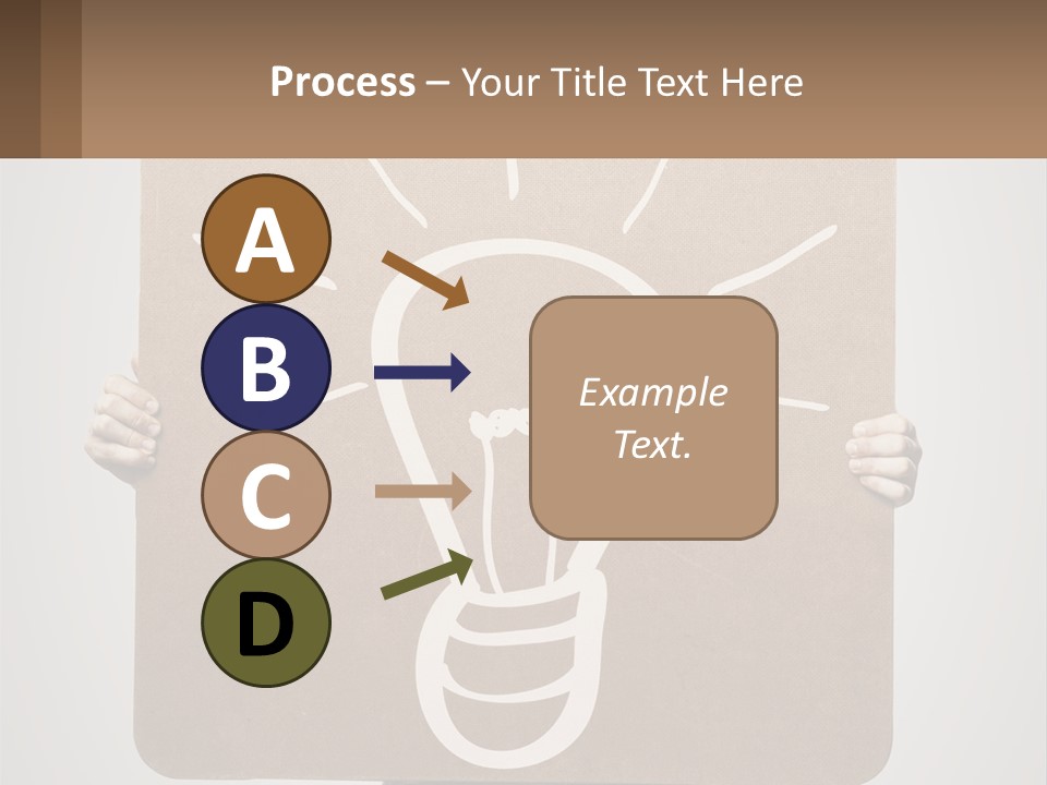 A Person Holding A Sign With A Light Bulb On It PowerPoint Template