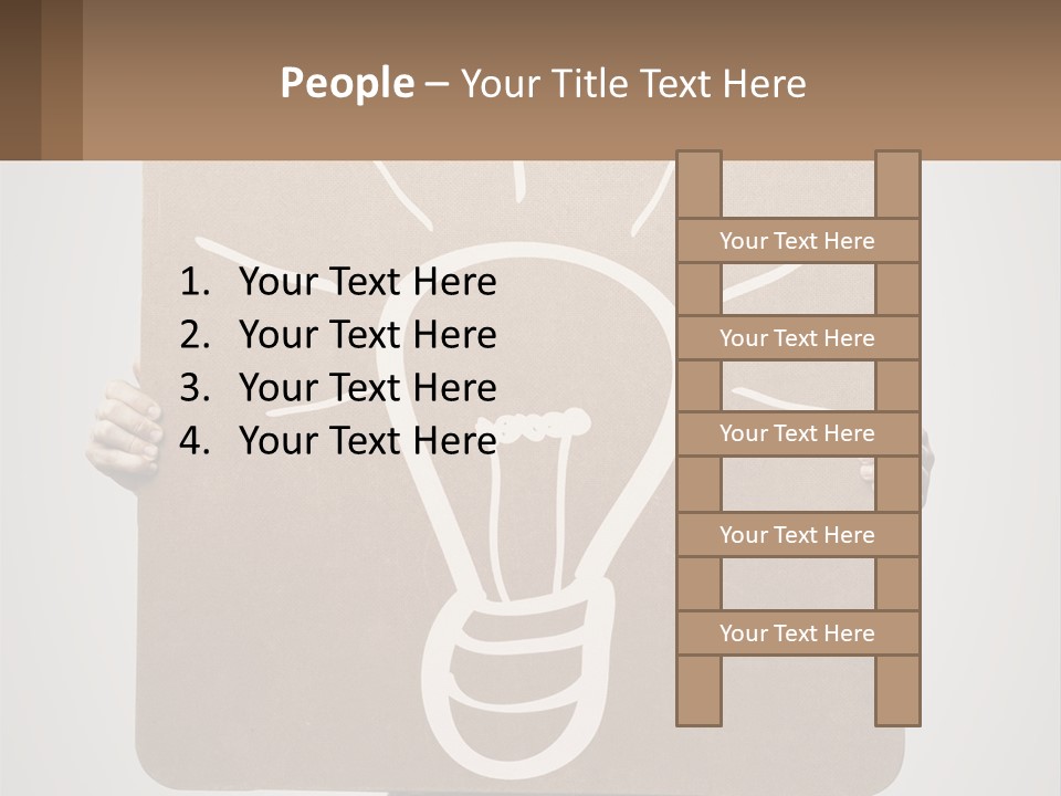 A Person Holding A Sign With A Light Bulb On It PowerPoint Template