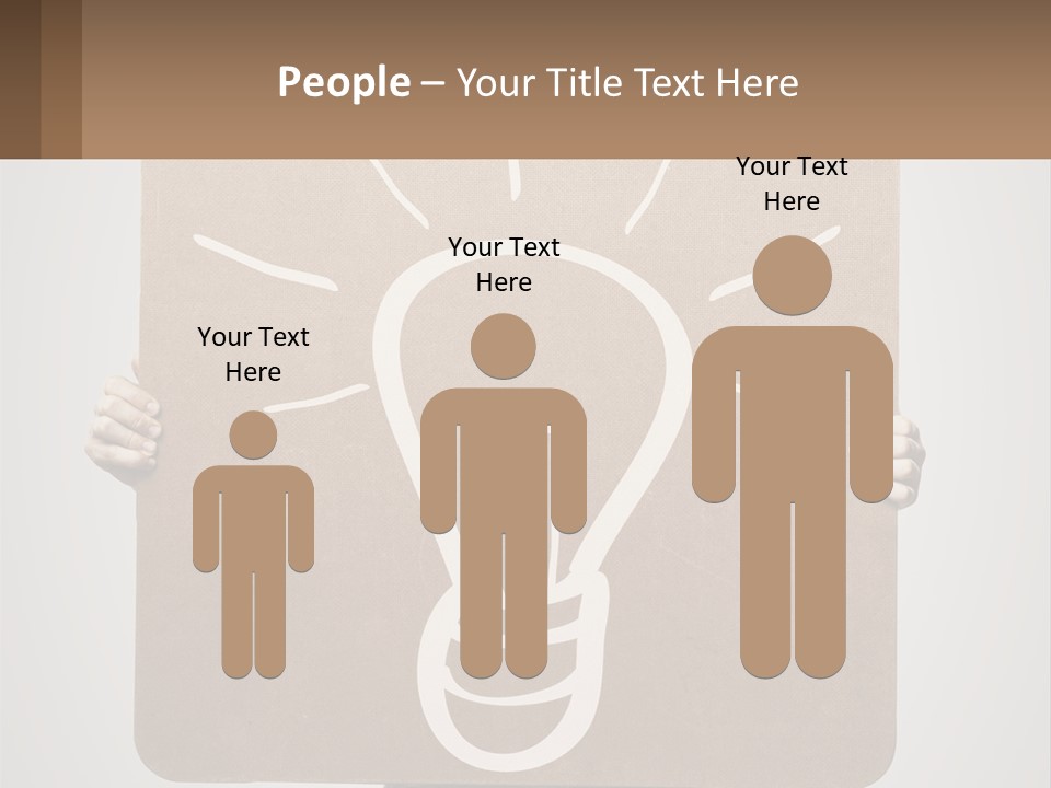 A Person Holding A Sign With A Light Bulb On It PowerPoint Template