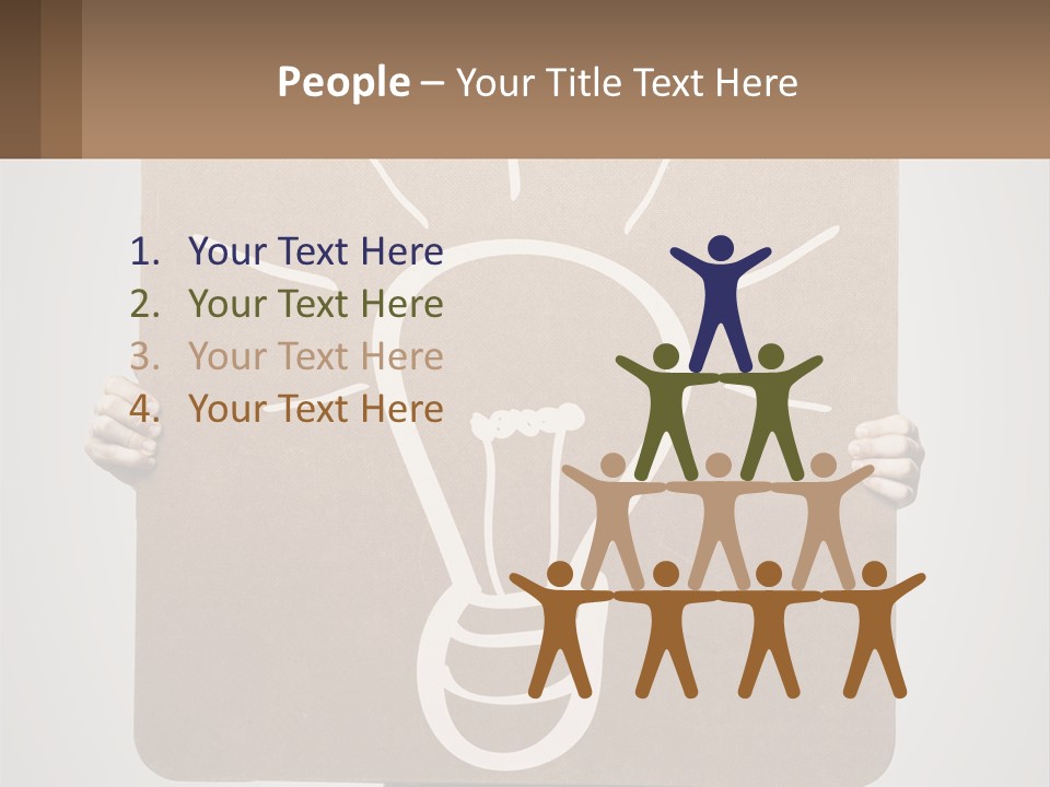 A Person Holding A Sign With A Light Bulb On It PowerPoint Template