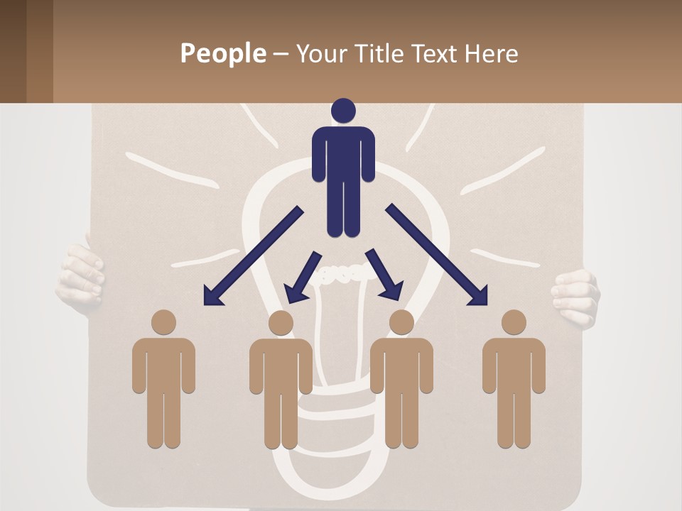 A Person Holding A Sign With A Light Bulb On It PowerPoint Template