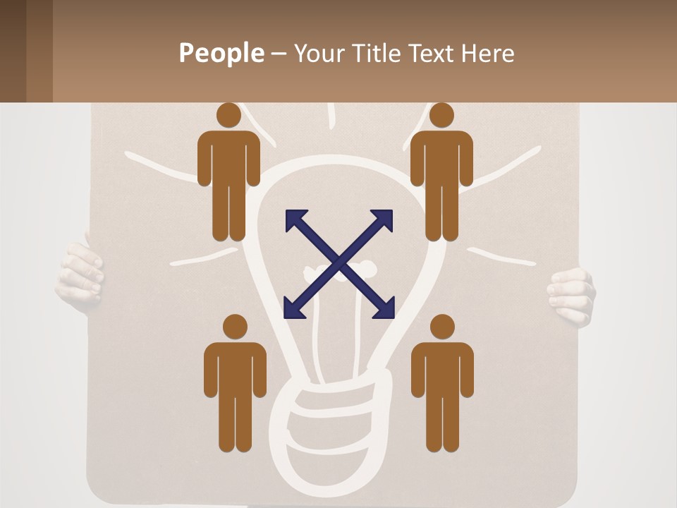 A Person Holding A Sign With A Light Bulb On It PowerPoint Template