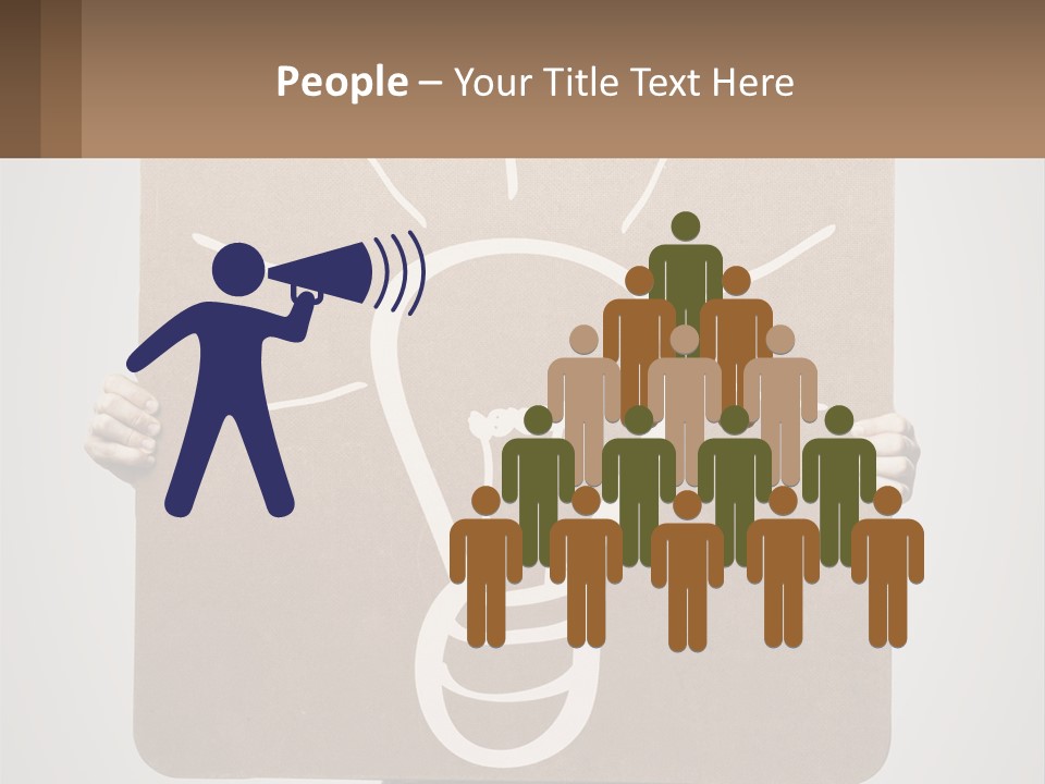 A Person Holding A Sign With A Light Bulb On It PowerPoint Template