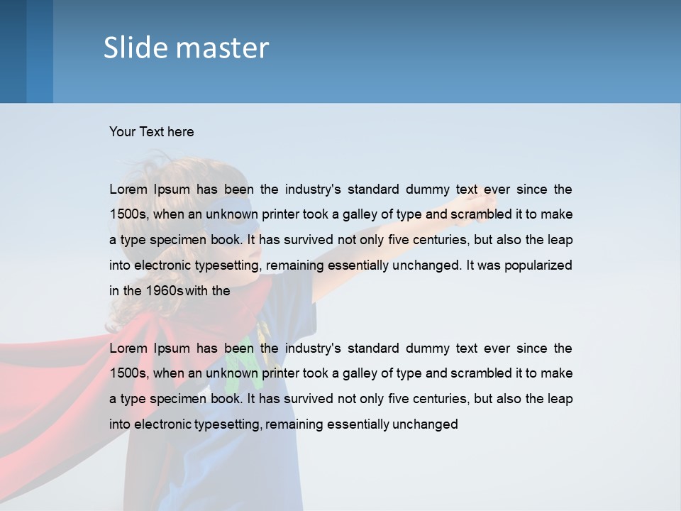 A Child In A Superhero Costume PowerPoint Template