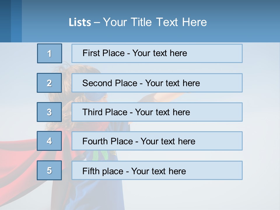 A Child In A Superhero Costume PowerPoint Template