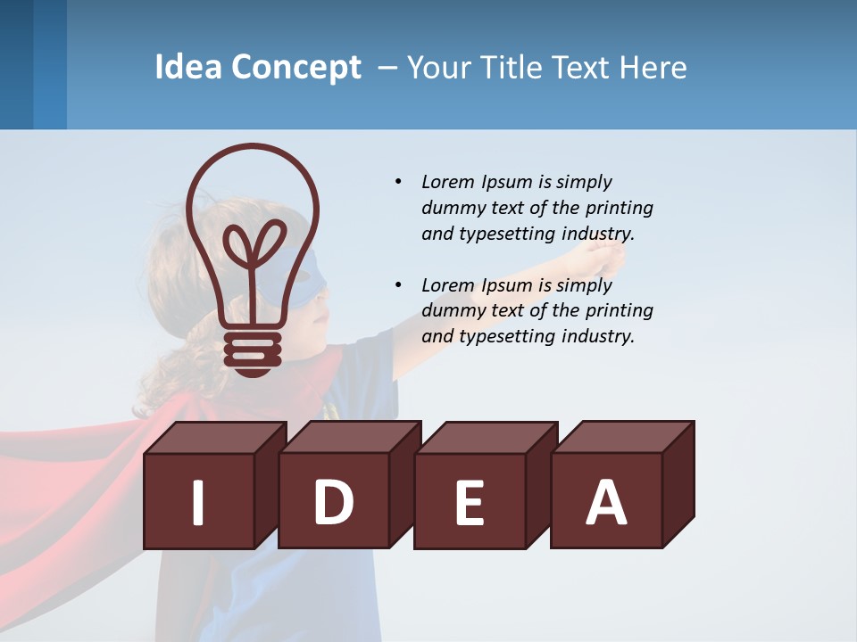 A Child In A Superhero Costume PowerPoint Template