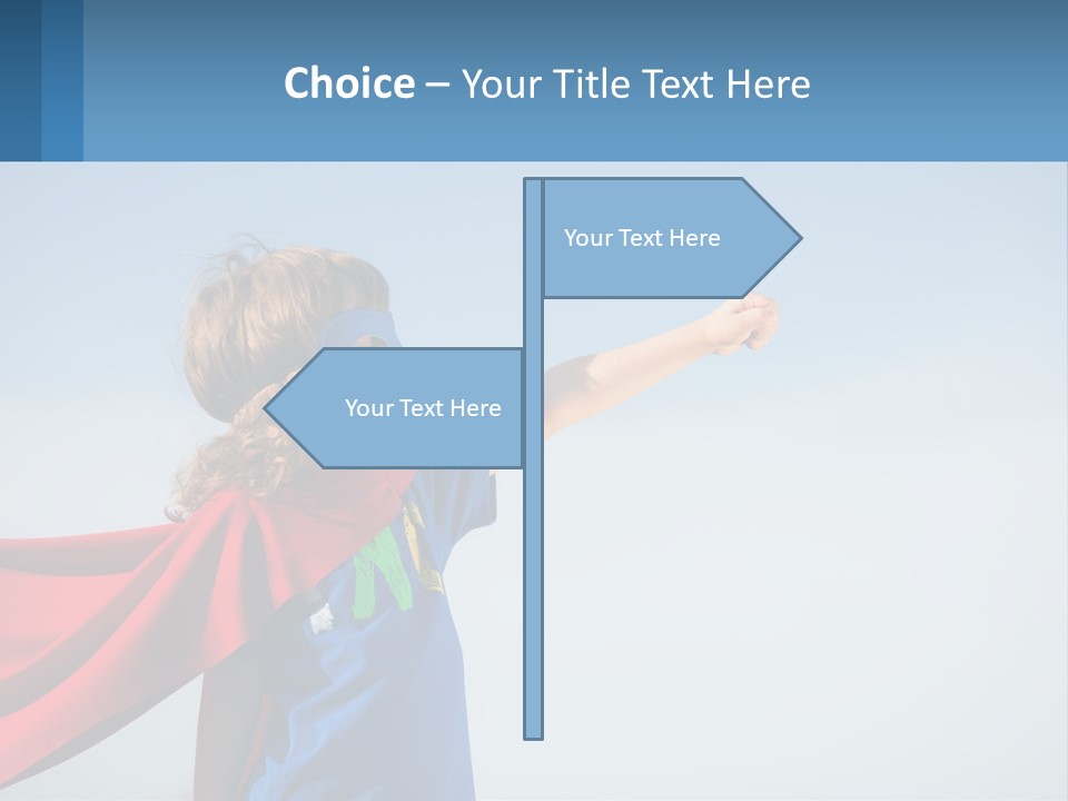 A Child In A Superhero Costume PowerPoint Template